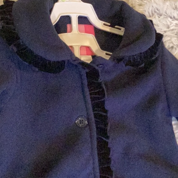 GOODLAD GIRLS NAVY VELVET RUFFLE HAT & COAT SET SZ. 3T - Picture 10 of 11